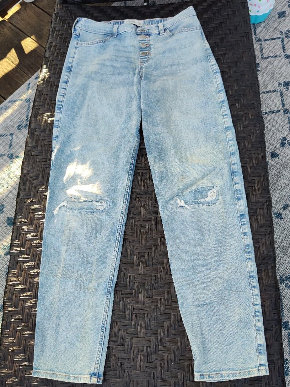 Abercrombie girls 15/16 long pull on mini mom-jeans